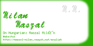 milan maszal business card